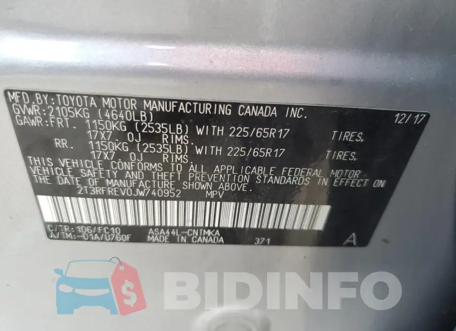 2T3RFREV0JW740952 Photo# 14