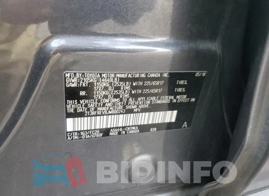 2T3RFREV9JW800243 Photo# 13
