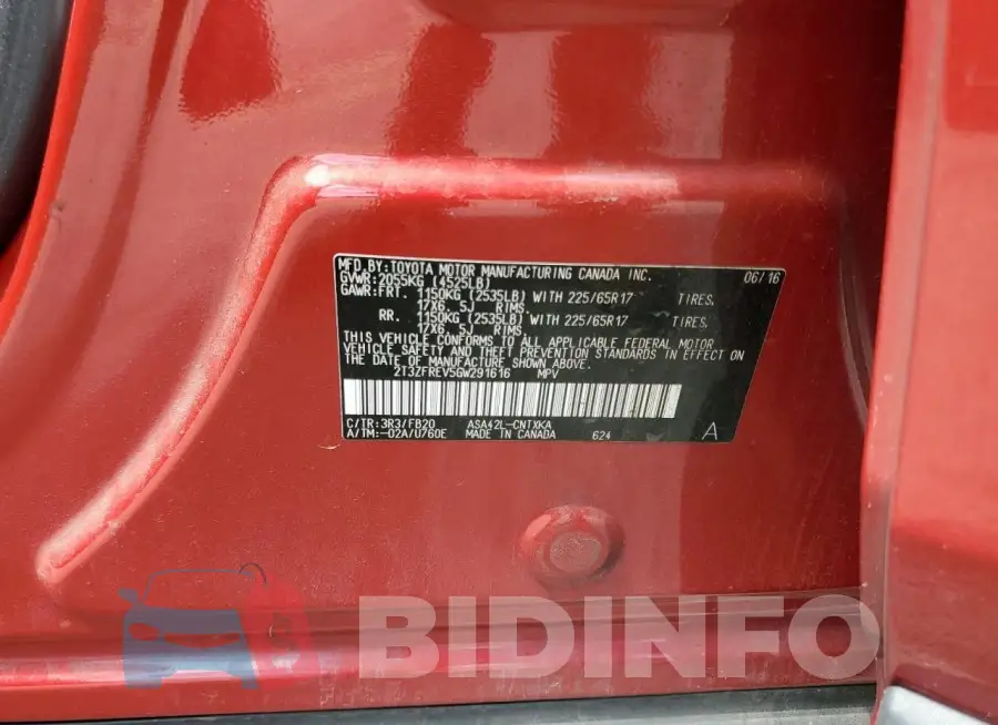 2T3ZFREV5GW291616 Photo# 12