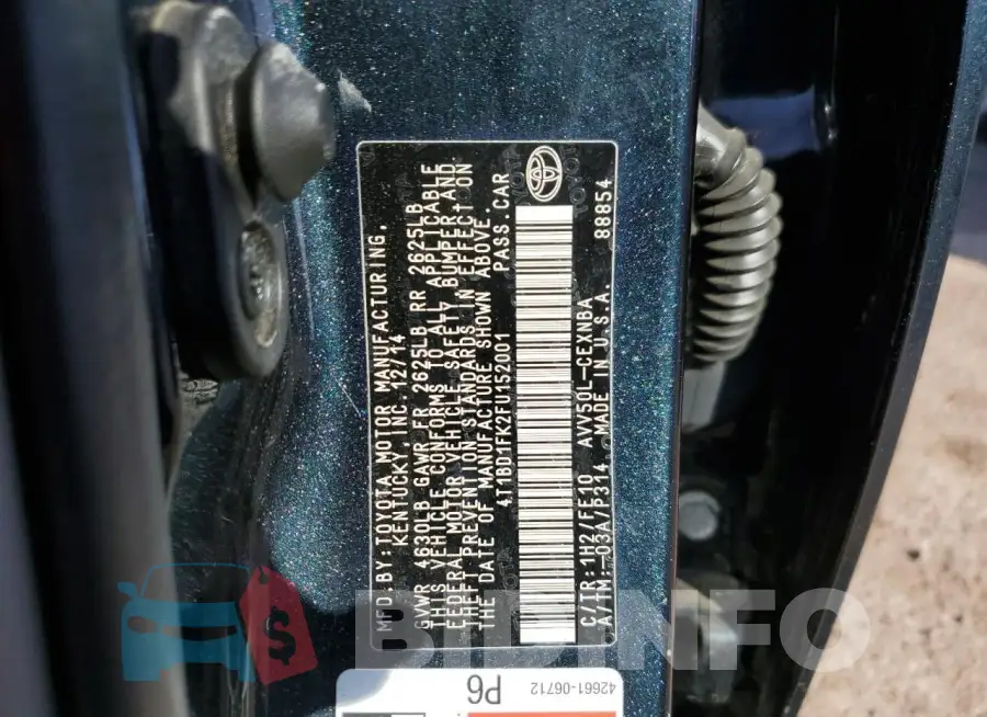 4T1BD1FK2FU152001 Photo# 12