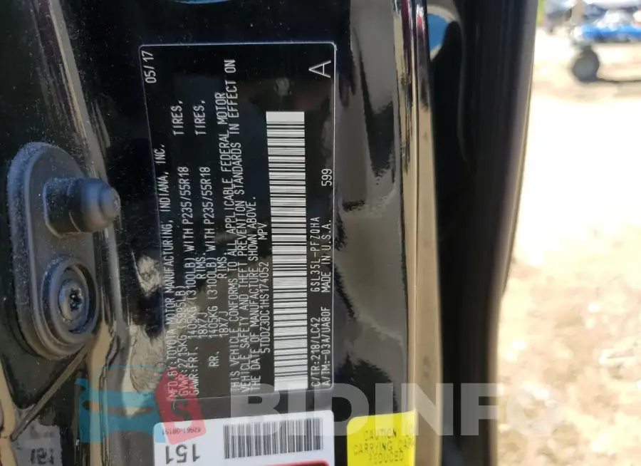5TDDZ3DC1HS174052 Photo# 13