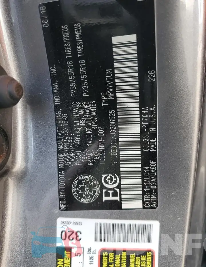 5TDDZ3DC7JS206525 Photo# 13