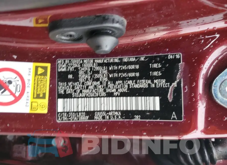 5TDJKRFH2GS281385 Photo# 13