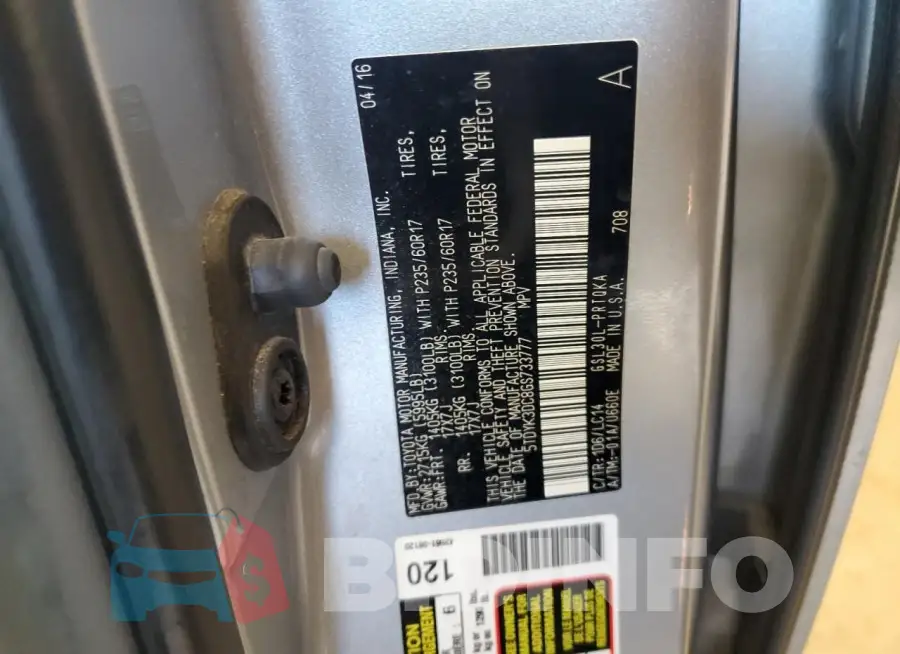 5TDYK3DC8GS733777 Photo# 12