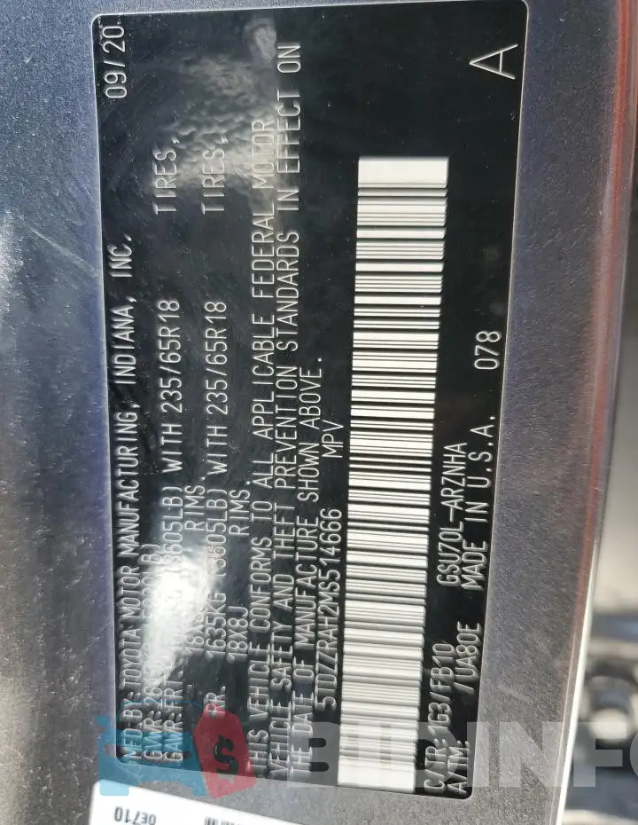 5TDZZRAH2MS514666 Photo# 13