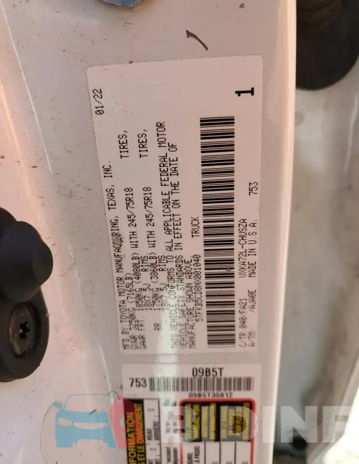 5TFKB5CD8NX001040 Photo# 13