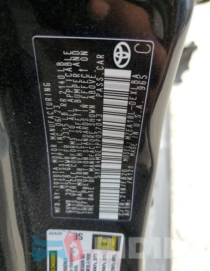 5YFB4MDE1PP057043 Photo# 12