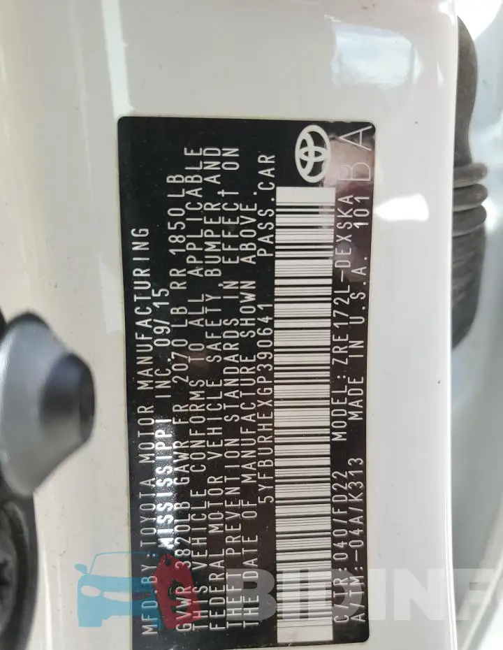 5YFBURHEXGP390641 Photo# 12