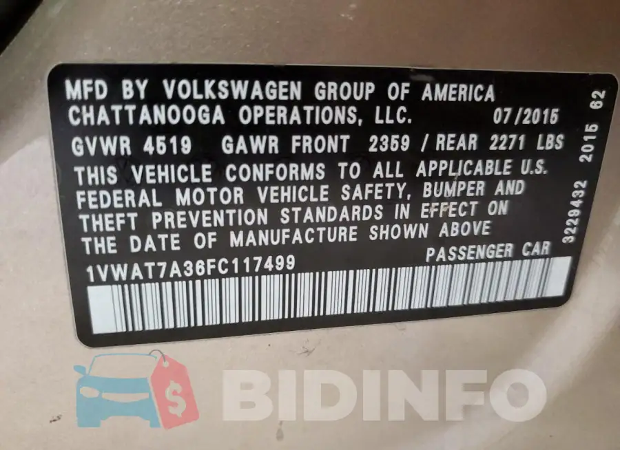 1VWAT7A36FC117499 Photo# 12