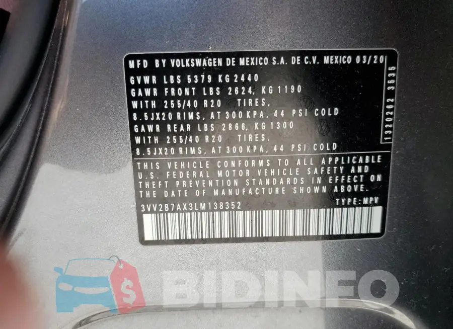 3VV2B7AX3LM138352 Photo# 13