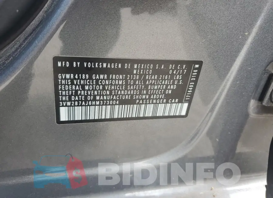 3VW2B7AJ6HM373004 Photo# 12