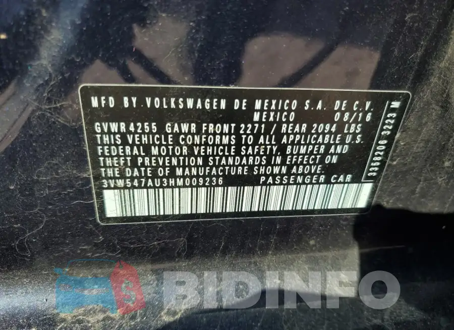 3VW547AU3HM009236 Photo# 12