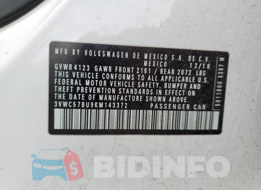 3VWC57BU9KM143372 Photo# 13