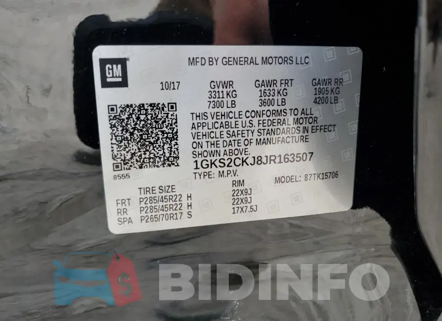 1GKS2CKJ8JR163507 Photo# 13