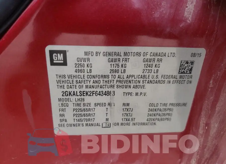 2GKALSEK2F6434863 Photo# 13
