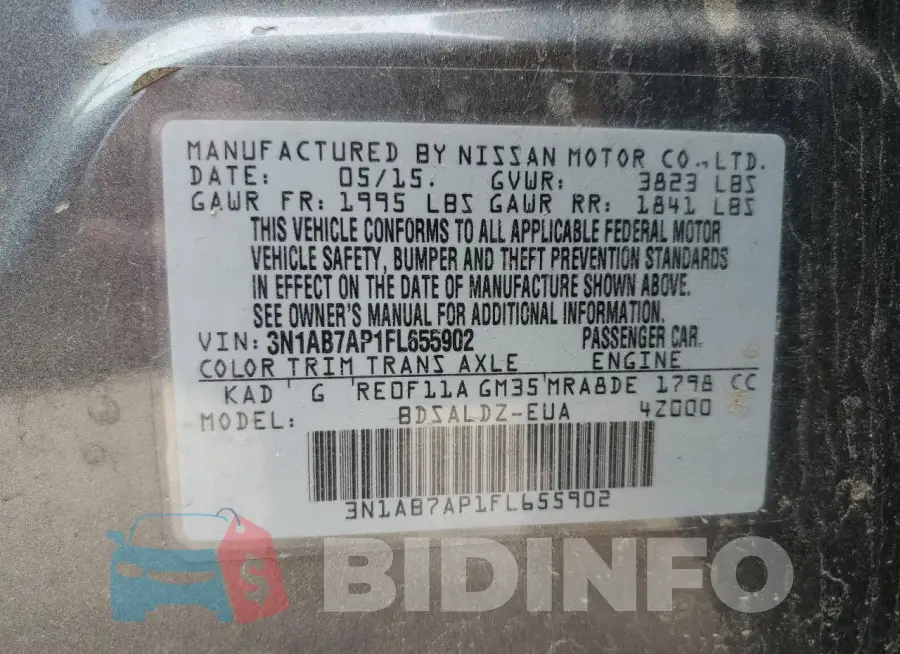 3N1AB7AP1FL655902 Photo# 12