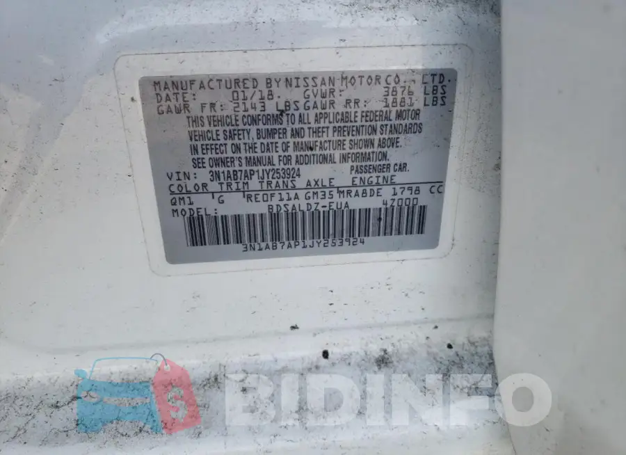 3N1AB7AP1JY253924 Photo# 13