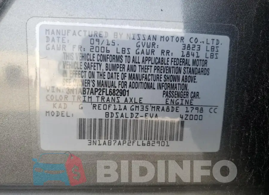 3N1AB7AP2FL682901 Photo# 12