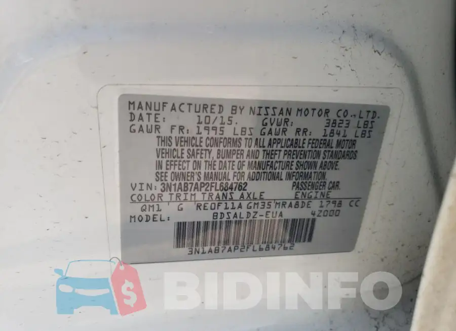 3N1AB7AP2FL684762 Photo# 13