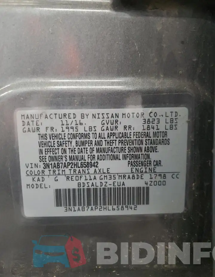 3N1AB7AP2HL658942 Photo# 12