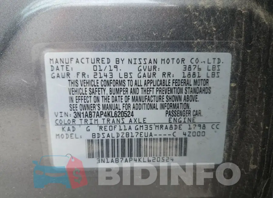 3N1AB7AP4KL620524 Photo# 12