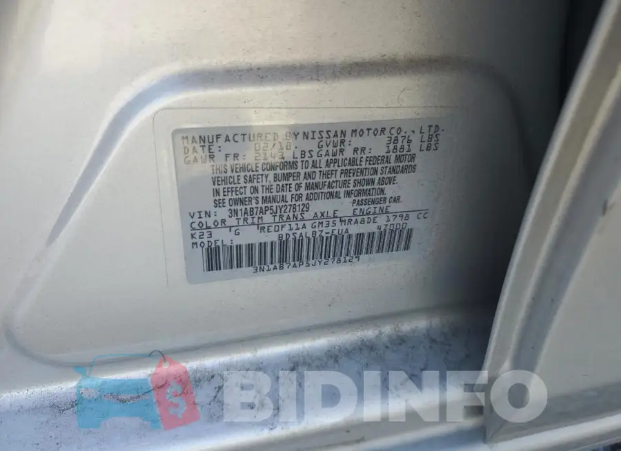 3N1AB7AP5JY278129 Photo# 12