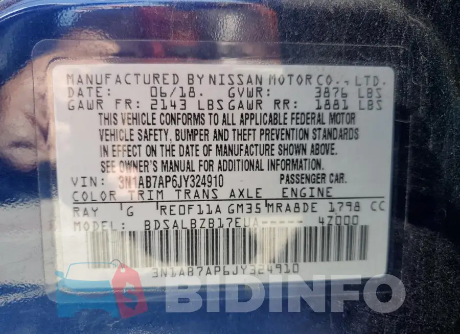 3N1AB7AP6JY324910 Photo# 12