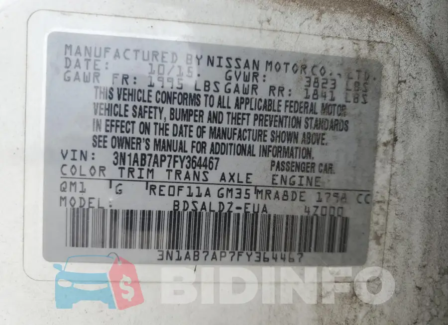 3N1AB7AP7FY364467 Photo# 12