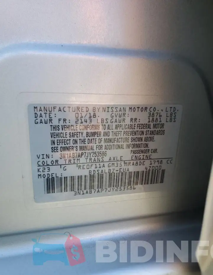 3N1AB7AP7JY253586 Photo# 12