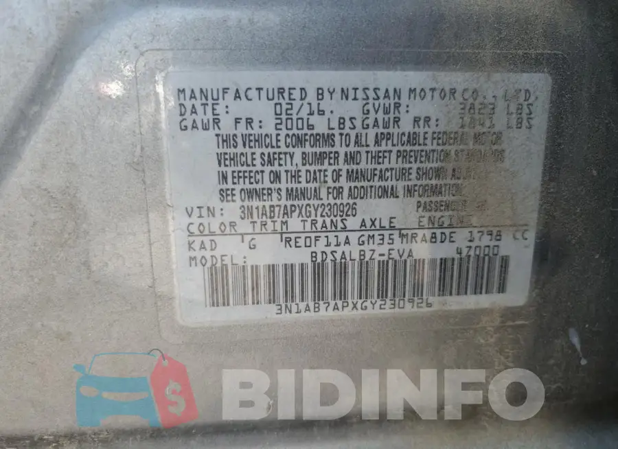 3N1AB7APXGY230926 Photo# 12