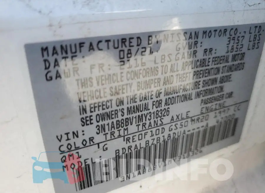 3N1AB8BV1MY318326 Photo# 13