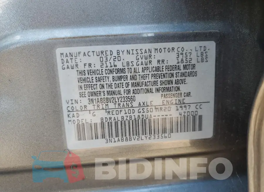 3N1AB8BV2LY233560 Photo# 12