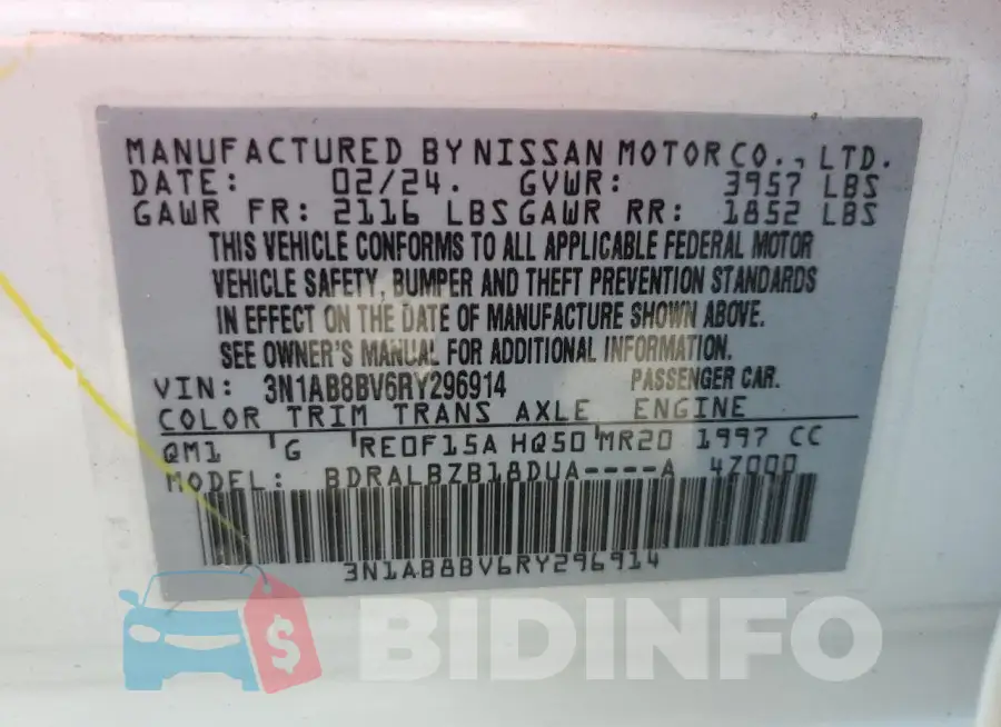 3N1AB8BV6RY296914 Photo# 12