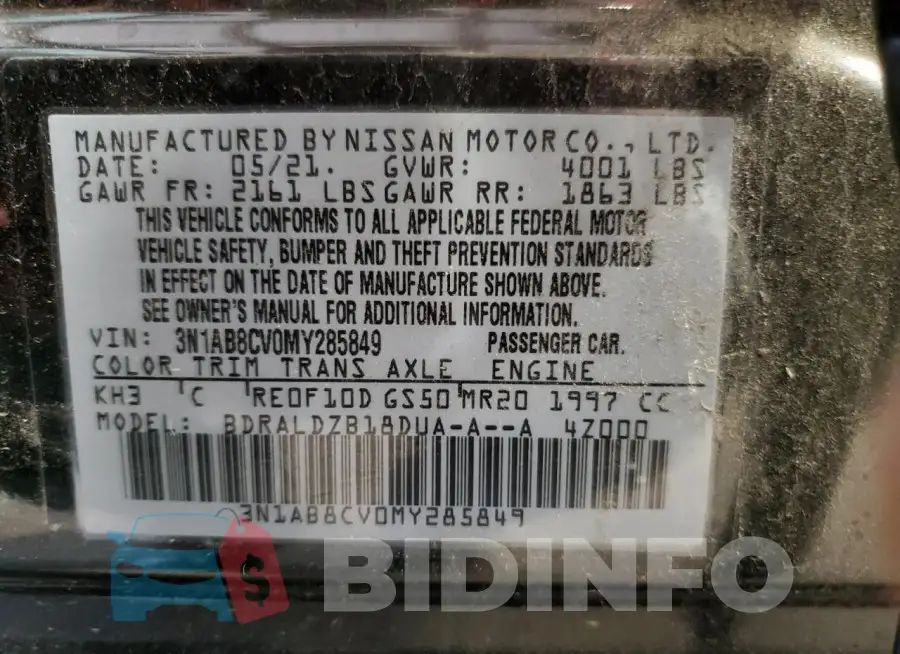 3N1AB8CV0MY285849 Photo# 12