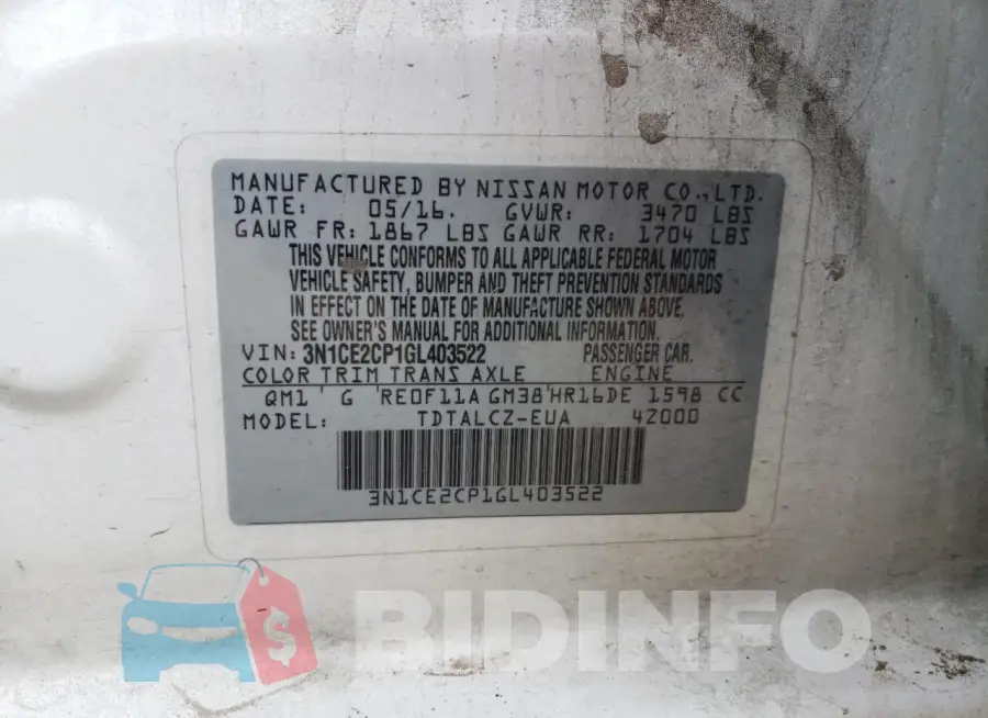 3N1CE2CP1GL403522 Photo# 12