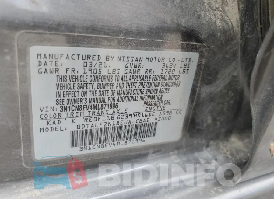 3N1CN8EV4ML871996 Photo# 12