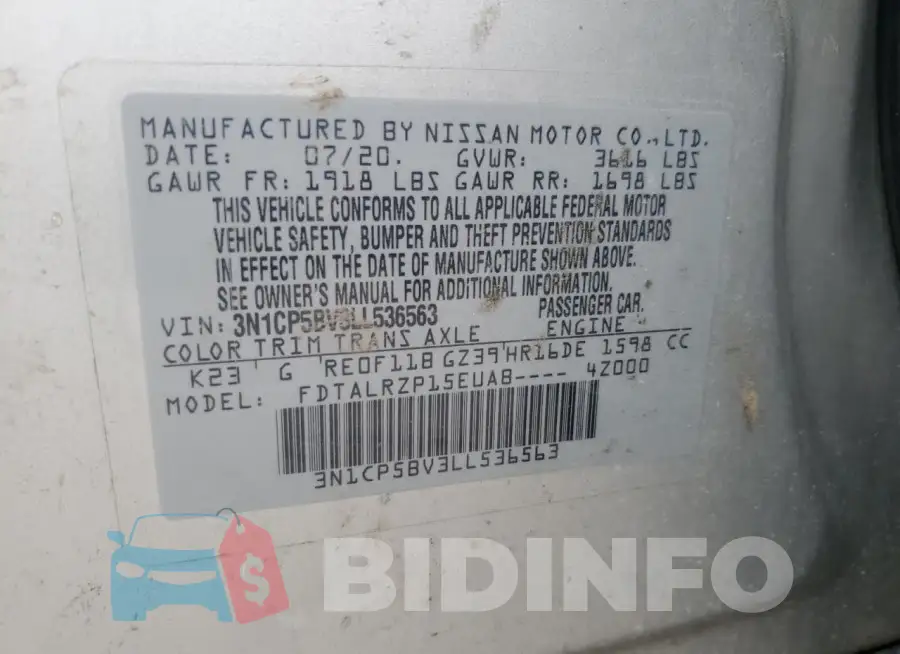 3N1CP5BV3LL536563 Photo# 13