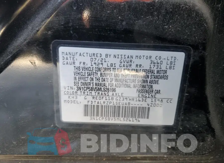 3N1CP5BV5ML526196 Photo# 13
