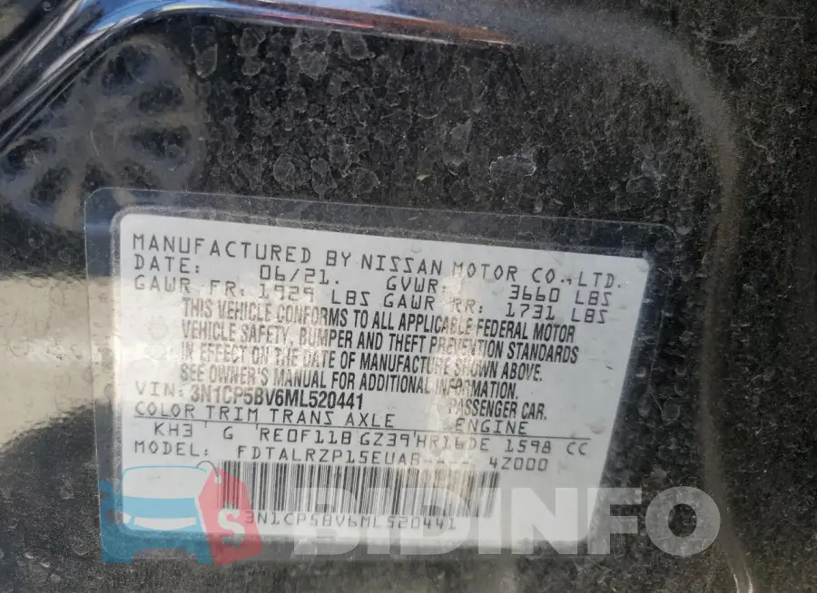 3N1CP5BV6ML520441 Photo# 12