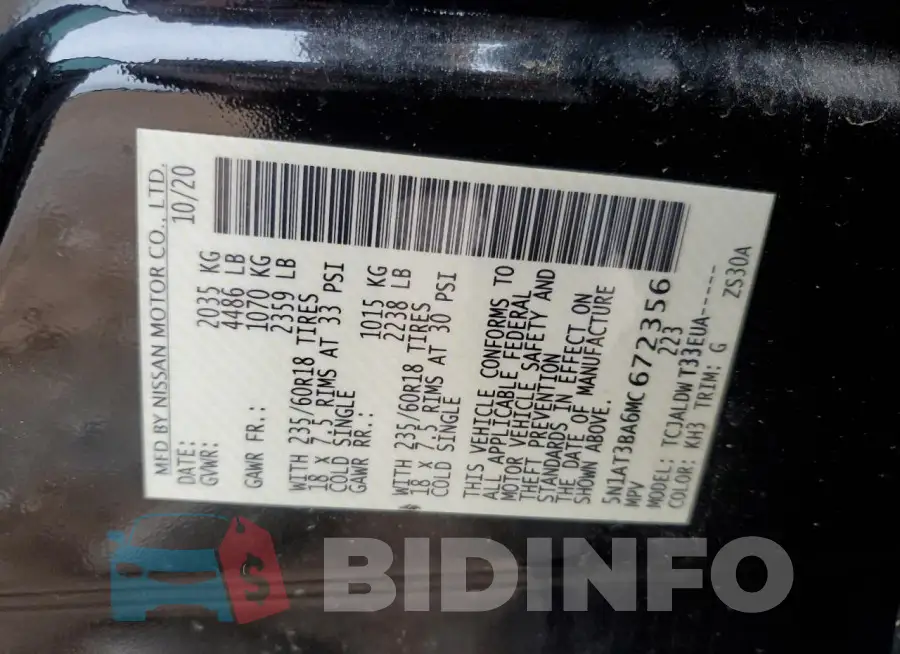 5N1AT3BA6MC672356 Photo# 13