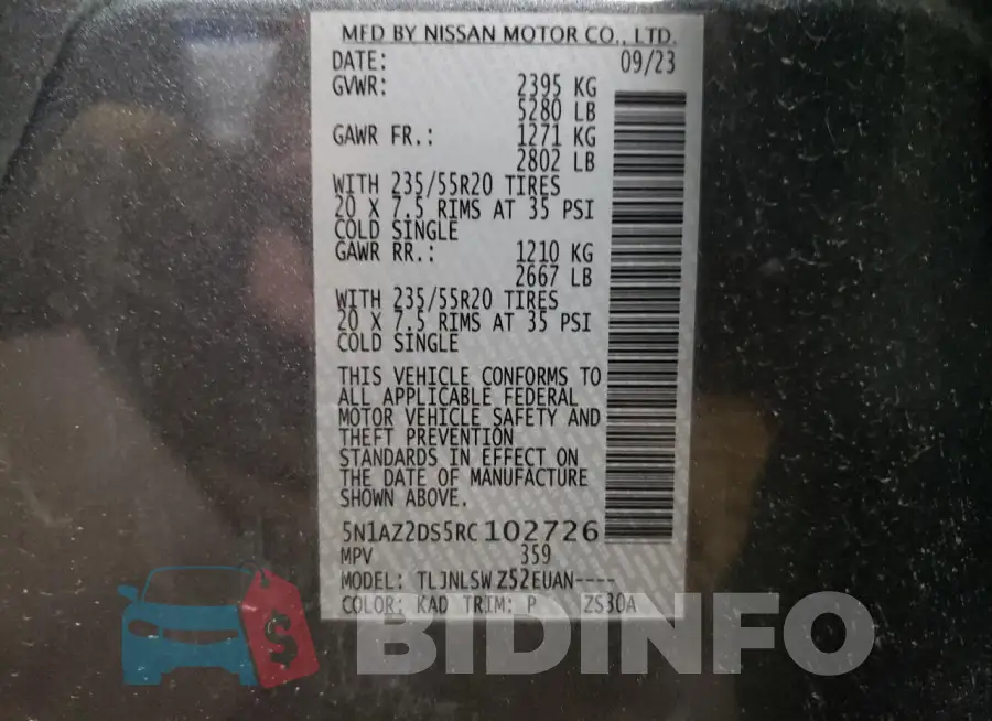5N1AZ2DS5RC102726 Photo# 13