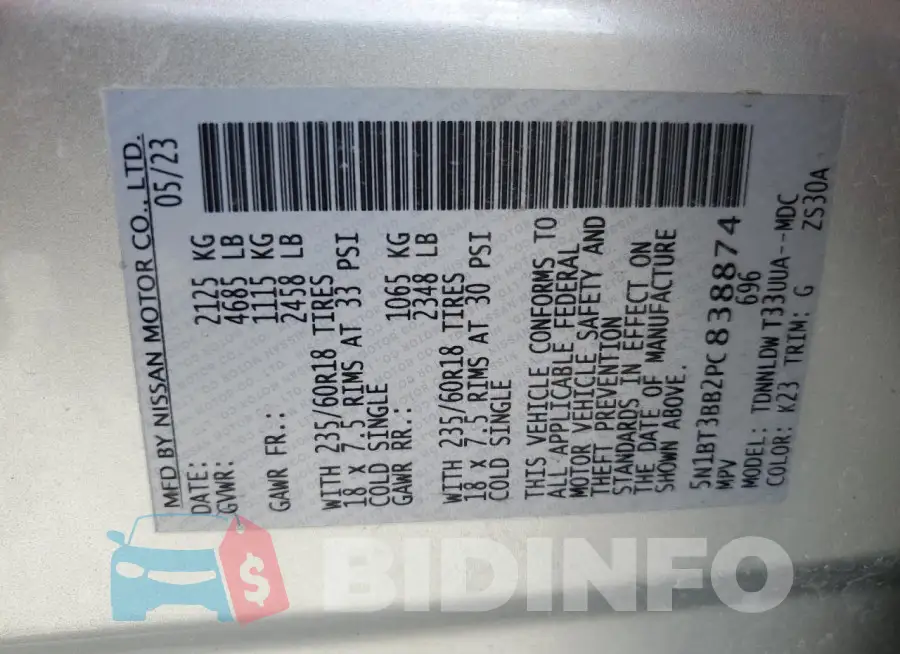 5N1BT3BB2PC838874 Photo# 13
