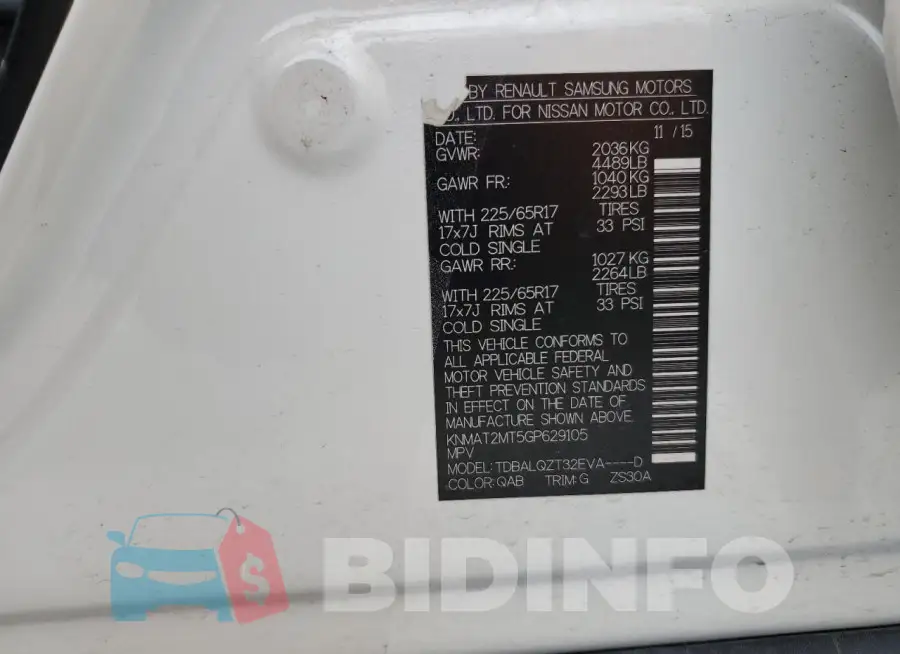 KNMAT2MT5GP629105 Photo# 12
