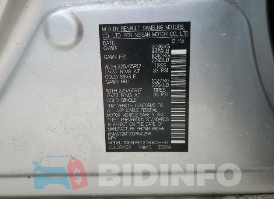 KNMAT2MTXGP641296 Photo# 14