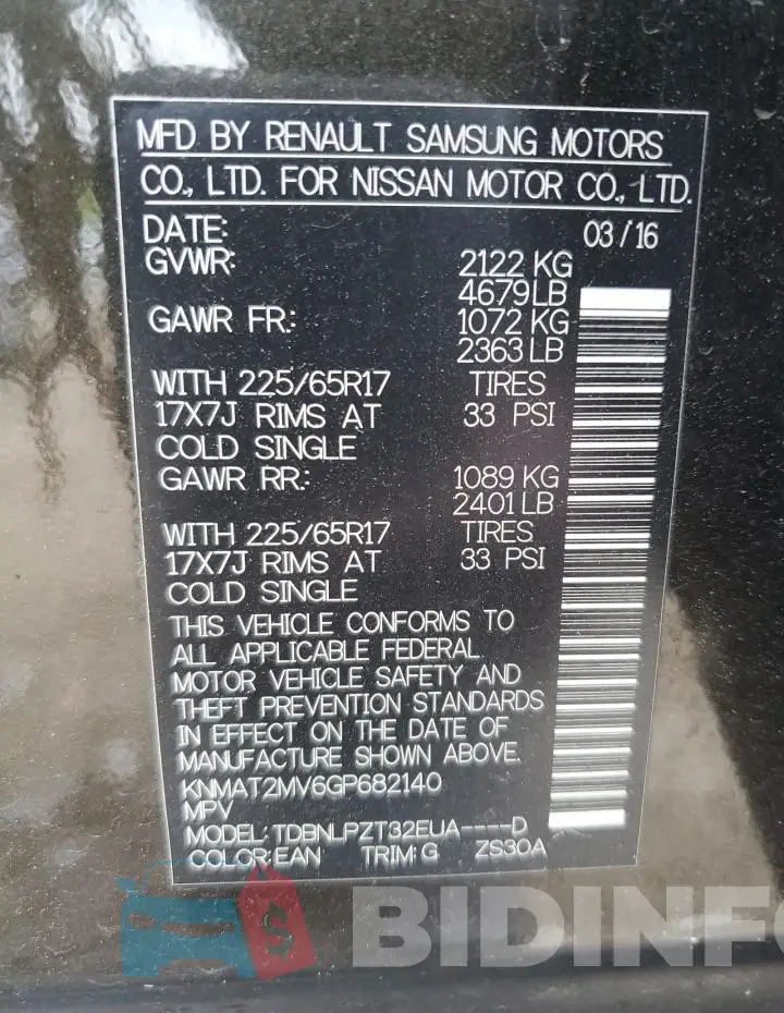 KNMAT2MV6GP682140 Photo# 14