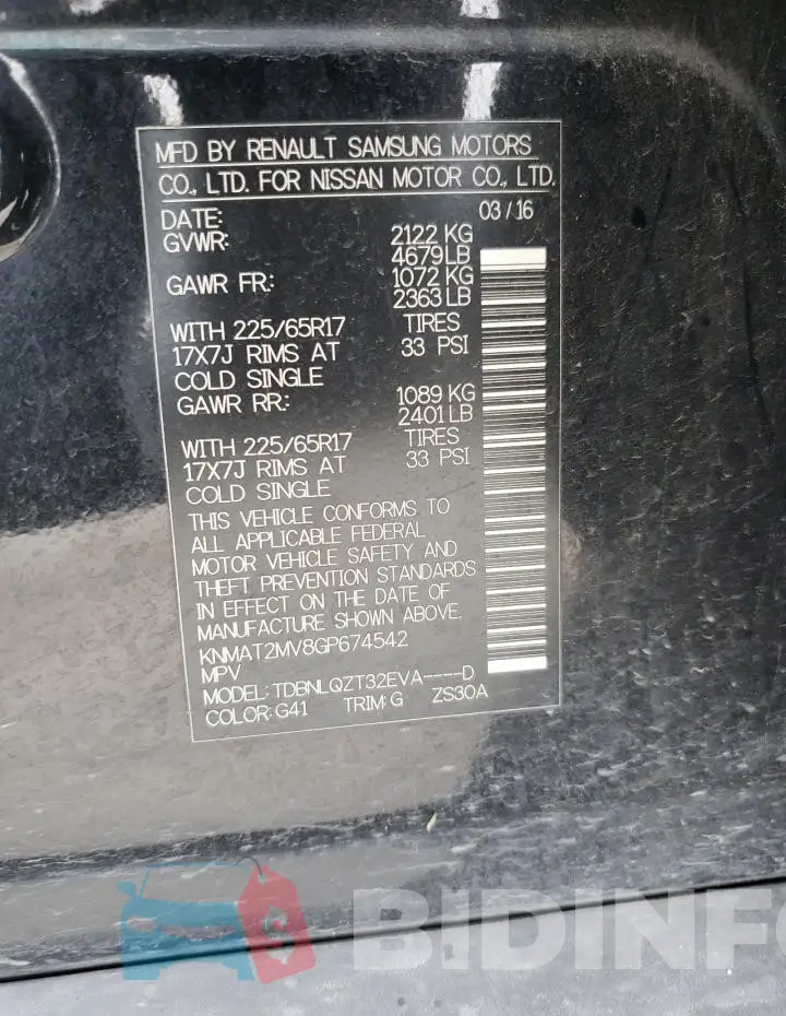 KNMAT2MV8GP674542 Photo# 13