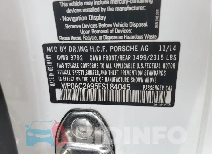 WP0AC2A95FS184045 Photo# 13