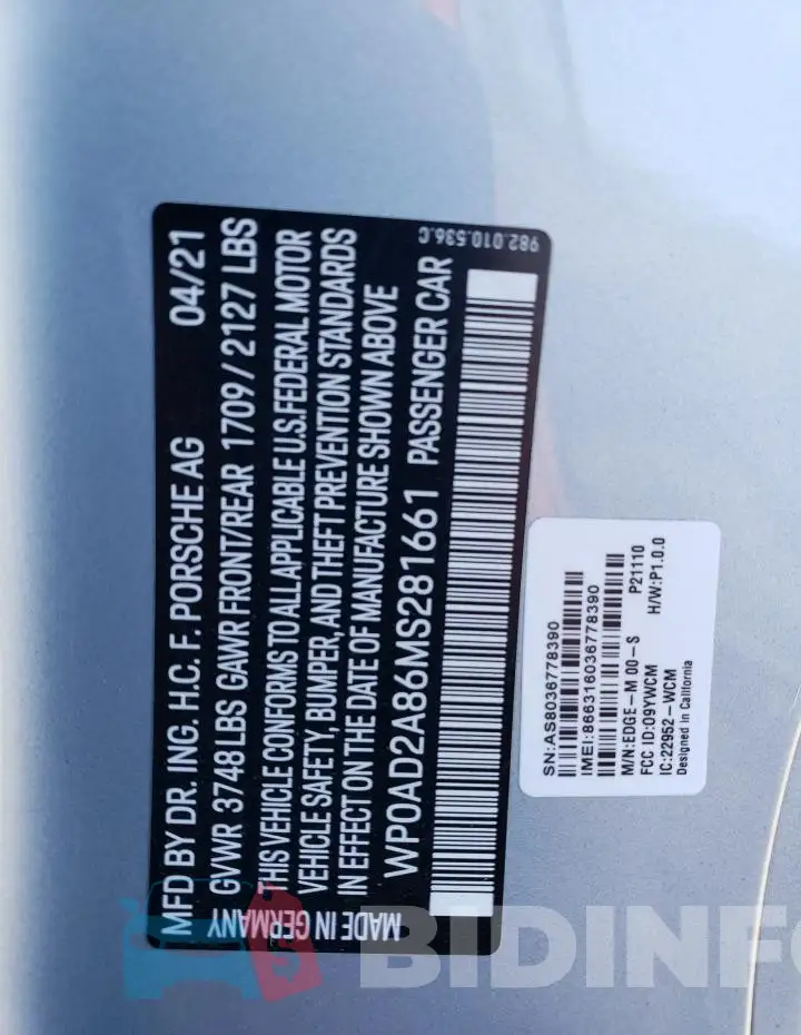 WP0AD2A86MS281661 Photo# 12