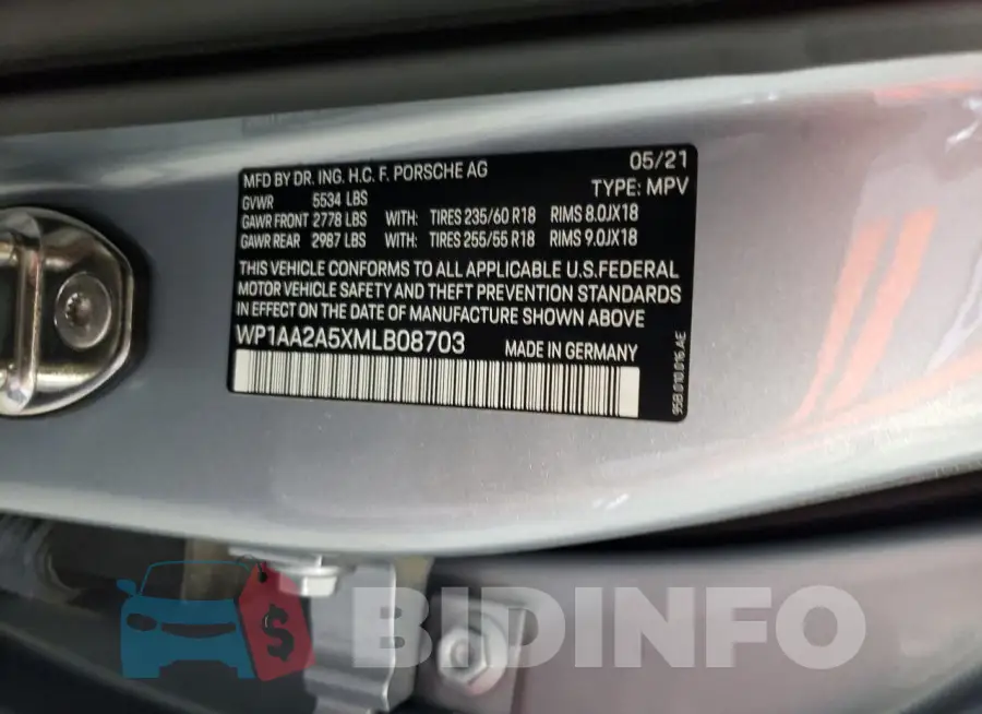 WP1AA2A5XMLB08703 Photo# 12