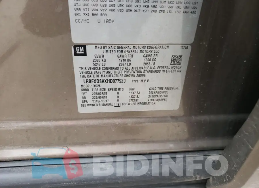 LRBFXDSAXHD077920 Photo# 13